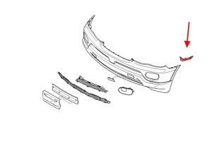BMW X5 E53 2003-2006 PO FACELIFTINGU ŚLIZG PRZEDNIEGO ZDERZAKA LEWY 51117116667