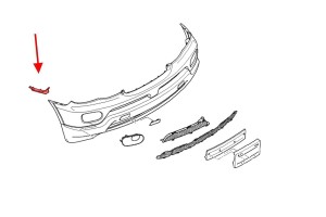 BMW X5 E53 2003-2006 PO FACELIFTINGU ŚLIZG PRZEDNIEGO ZDERZAKA PRAWY 51117116668