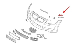 BMW SERIA 3 E93 2006-2013 ŚLIZG PRZEDNIEGO ZDERZAKA LEWY 51117156555