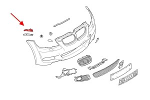BMW SERIA 3 E93 2006-2013 ŚLIZG PRZEDNIEGO ZDERZAKA PRAWY 51117156556