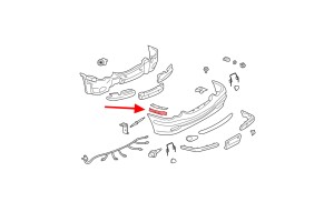 MERCEDES C-CLASS W203 2000-2007 ŚLIZG MOCOWANIE ZDERZAKA TYLNEGO LEWY 2038801114