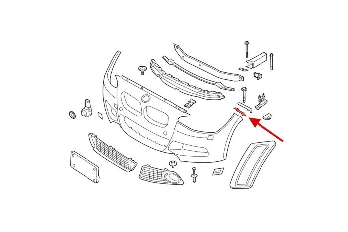 BMW SERIA 2 F22 2014-2021 ŚLIZG PRZEDNIEGO ZDERZAKA LEWY 51117272555