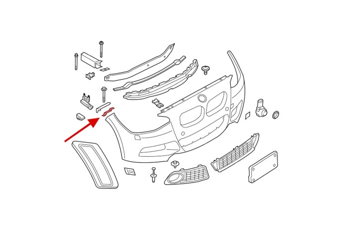 BMW SERIA 2 F22 2014-2021 ŚLIZG PRZEDNIEGO ZDERZAKA PRAWY  51117272556