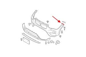 BMW X1 F48 2015-2022 ŚLIZG PRZEDNIEGO ZDERZAKA LEWY 51117354769