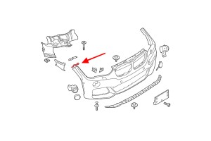 BMW X1 F48 2015-2022 ŚLIZG PRZEDNIEGO ZDERZAKA PRAWY 51117354770