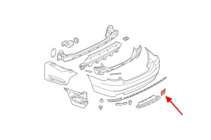 BMW SERIA 5 F10 2014-2017 PO FACELIFTINGU ZAŚLEPKA HAKA TYLNEGO ZDERZAKA PRAWA 51127332776