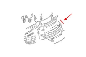 BMW SERIA 7 E66 2006-2008 PO FACELIFTINGU ŚLIZG PRZEDNIEGO ZDERZAKA LEWY 51117135575