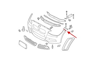 BMW SERIA 1 F21 2011-2019 ŚLIZG PRZEDNIEGO ZDERZAKA LEWY 51117272555