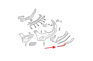 MERCEDES E-CLASS C207 COUPE 2014-2017 PO FACELIFTINGU CHROMOWANA LISTWA PRZEDNIEGO ZDERZAKA PRAWA A2078850874