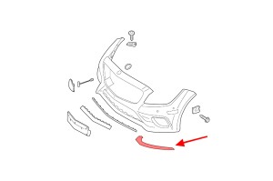 MERCEDES CLS C218 2014-2018 PO FACELIFTINGU CHROMOWANA LISTWA PRZEDNIEGO ZDERZAKA LEWA A2188851574