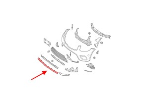 MERCEDES GLC X253 C253 2015-2019 PRZED FACELIFTINGIEM CZARNA LISTWA PRZEDNIEGO ZDERZAKA ŚRODKOWA A2538854500