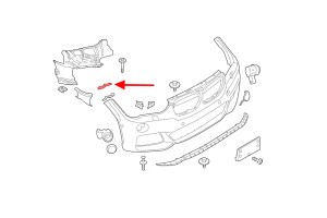 BMW X1 F48 2015-2022 ŚLIZG GÓRNY PRZEDNIEGO ZDERZAKA PRAWY 51117354768