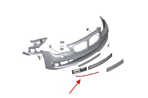 BMW SERIA 7 F02N 2013-2015 PO FACELIFTINGU CHROMOWANA LISTWA PRZEDNIEGO ZDERZAKA PRAWA 51117295272