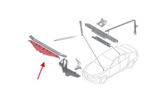 BMW SERIA 7 F02 2008-2015 GÓRNE WZMOCNIENIE CZOŁOWE PRZEDNIEGO ZDERZAKA 51647199417