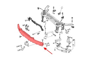 MERCEDES C-CLASS W205 2014-2021 ALUMINIOWA BELKA WZMOCNIENIE PRZEDNIEGO ZDERZAKA A2056202034