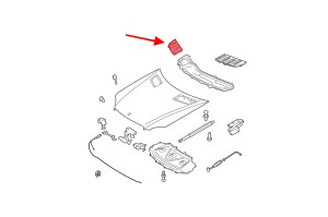 MERCEDES GL X164 2006-2012 KRATKA WLOTU POWIETRZA MASKI PRAWA A1648804405