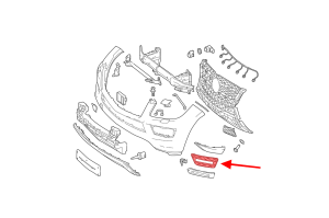 MERCEDES GL X166 2012-2015 PRZED FACELIFTINGIEM KRATKA PRZEDNIEGO ZDERZAKA LEWA A1668843722