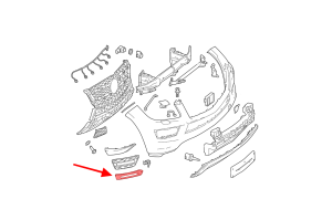 MERCEDES GL X166 2012-2015 PRZED FACELIFTINGIEM CHROMOWANA LISTWA KRATKI ZDERZAKA PRAWA A1668845422