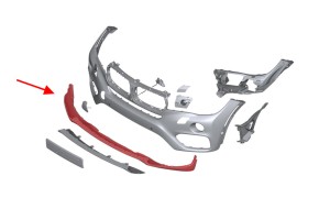 BMW X6 F16 2014-2019 ZDERZAK PRZEDNI DOLNY 51117319796