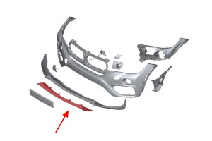 BMW X6 F16 2014-2019 SPOILER PRZEDNIEGO ZDERZAKA 51117319805