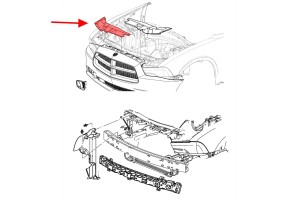 DODGE CHARGER II 2010-2014 PRZED FACELIFTINGIEM GÓRNA OSŁONA CHŁODNICY PRAWA 5182336AA.jpg