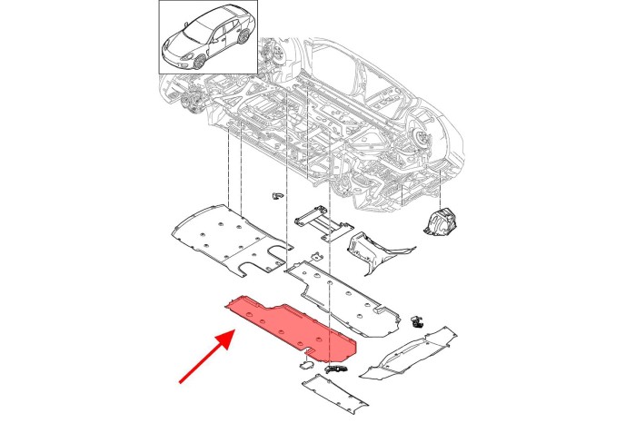 PORSCHE PANAMERA I 970 2013-2016 PO FACELIFTINGU MATERIAŁOWA OSŁONA PODWOZIA LEWA 97050412106.jpg