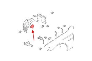 BMW SERIA 6 F06 2011-2019 ZAŚLEPKA PRZEDNIEGO NADKOLA LEWA 51717187043