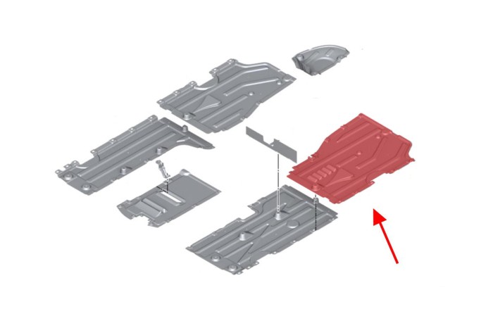 BMW X4 F26 2014-2018 MATERIAŁOWA OSŁONA PODWOZIA TYLNA LEWA 51757213673