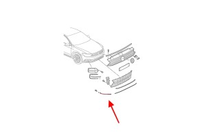 VW PASSAT B8 3G R-LINE 2015-2019 PRZED FACELIFTINGIEM CHROMOWANA LISTWA PRZEDNIEGO ZDERZAKA PRAWA 3G0853254C2ZZ