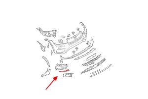 BMW X6 F16 2014-2019 DEKORACYJNA LISTWA PRAWEJ KRATKI ZDERZAKA 51117343260