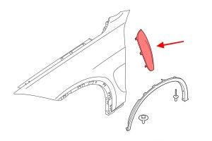 BMW X6 F16 2014-2019 LISTWA BŁOTNIKA WLOTU POWIETRZA LEWA 51767347515