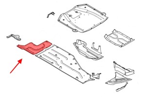 BMW SERIA 7 E66 E67 2001-2008 LONG OSŁONA PODWOZIA TYLNA PRAWA Z KOMPLETEM ŚRUB 51717020536