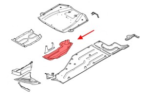 BMW SERIA 7 E65 E66 2001-2008 OSŁONA PODWOZIA LEWA Z KOMPLETEM ŚRUB 51717128708
