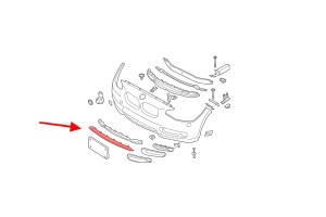 BMW SERIA 1 F21 2011-2015 PRZED FACELIFTINGIEM LISTWA DOKLADKA PRZEDNIEGO ZDERZAKA 51117272573