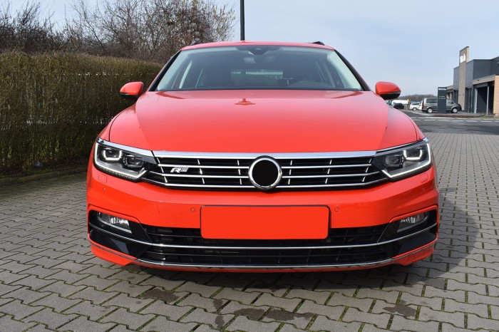 VW PASSAT B8 3G R-LINE HIGHLINE 2015-2019 PRZED FACELIFTINGIEM CHROMOWANA LISTWA PRZEDNIEGO ZDERZAKA ŚRODKOWA 3G08538352ZZ