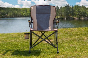 SKŁADANY FOTEL TURYSTYCZNY Z OPARCIEM SZARY