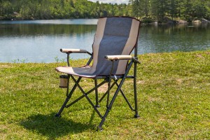 SKŁADANY FOTEL TURYSTYCZNY Z OPARCIEM SZARY