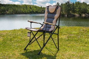 SKŁADANY FOTEL TURYSTYCZNY Z OPARCIEM SZARY