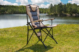 SKŁADANY FOTEL TURYSTYCZNY Z OPARCIEM SZARY