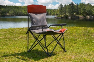 SKŁADANE KRZESŁO TURYSTYCZNE Z OPARCIEM SZARO-BORDOWE