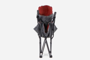 SKŁADANE KRZESŁO TURYSTYCZNE Z OPARCIEM SZARO-BORDOWE