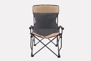 SKŁADANE KRZESŁO TURYSTYCZNE Z OPARCIEM SZARO-BEŻOWE