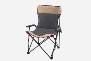 SKŁADANE KRZESŁO TURYSTYCZNE Z OPARCIEM SZARO-BEŻOWE