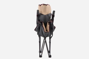 SKŁADANE KRZESŁO TURYSTYCZNE Z OPARCIEM SZARO-BEŻOWE