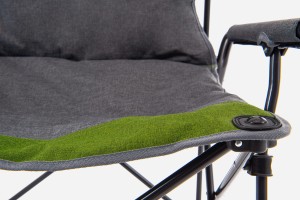 SKŁADANE KRZESŁO TURYSTYCZNE Z OPARCIEM SZARO-ZIELONE