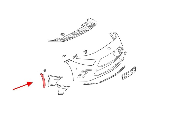 MERCEDES A-CLASS W177 2018+ LISTWA PRZEDNIEGO ZDERZAKA BOCZNA PRAWA A1778857303