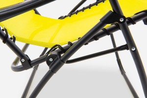 SKŁADANY LEŻAK Z PODNÓŻKIEM I ZAGŁÓWKIEM ŻÓŁTY