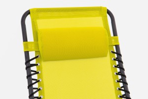 SKŁADANY LEŻAK Z PODNÓŻKIEM I ZAGŁÓWKIEM ŻÓŁTY