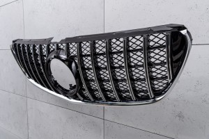 MERCEDES V-CLASS VITO W447 2014-2019 PRZED LIFTINGIEM GRILL GT PANAMERICANA Z KAMERĄ SREBRNY