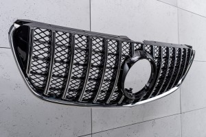 MERCEDES V-CLASS VITO W447 2014-2019 PRZED LIFTINGIEM GRILL GT PANAMERICANA Z KAMERĄ SREBRNY